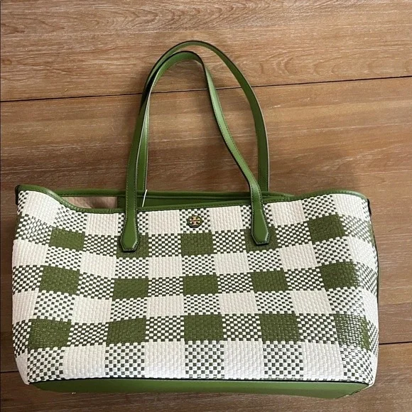 NWT Tory Burch Leather Woven Tote Bag - Picture 2 of 12